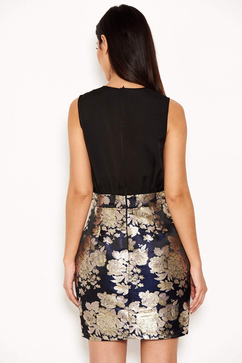2 In 1 Black High Neck Printed Dress - Image 3