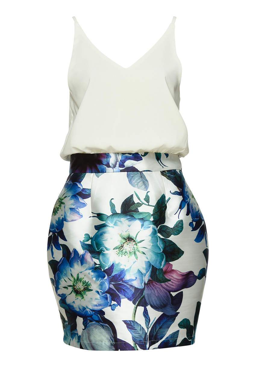 2 in 1 Mini Printed Floral Skirt Dress - Image 4