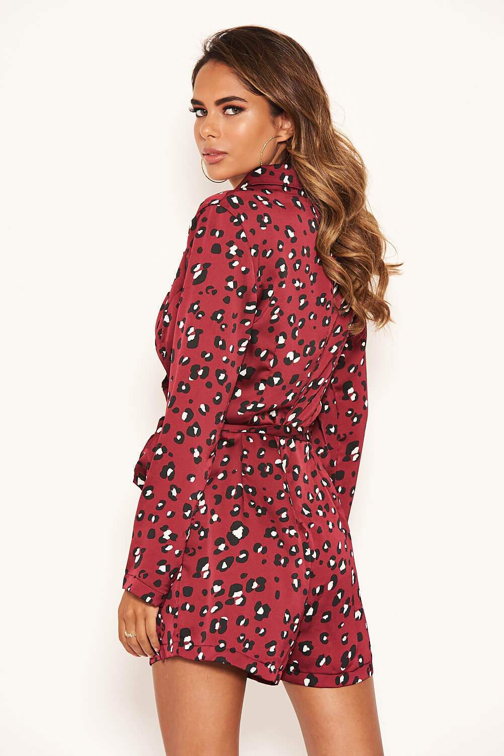 Animal Print Blazer Style Playsuit - Image 4