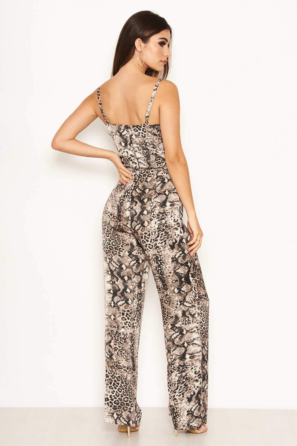 Animal Print Cowl Neck Jumpsuit - Image 4