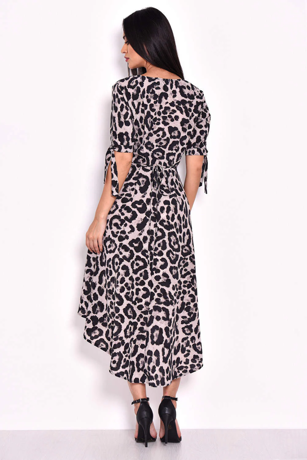 Animal Print Tie Detail Dress - Image 3