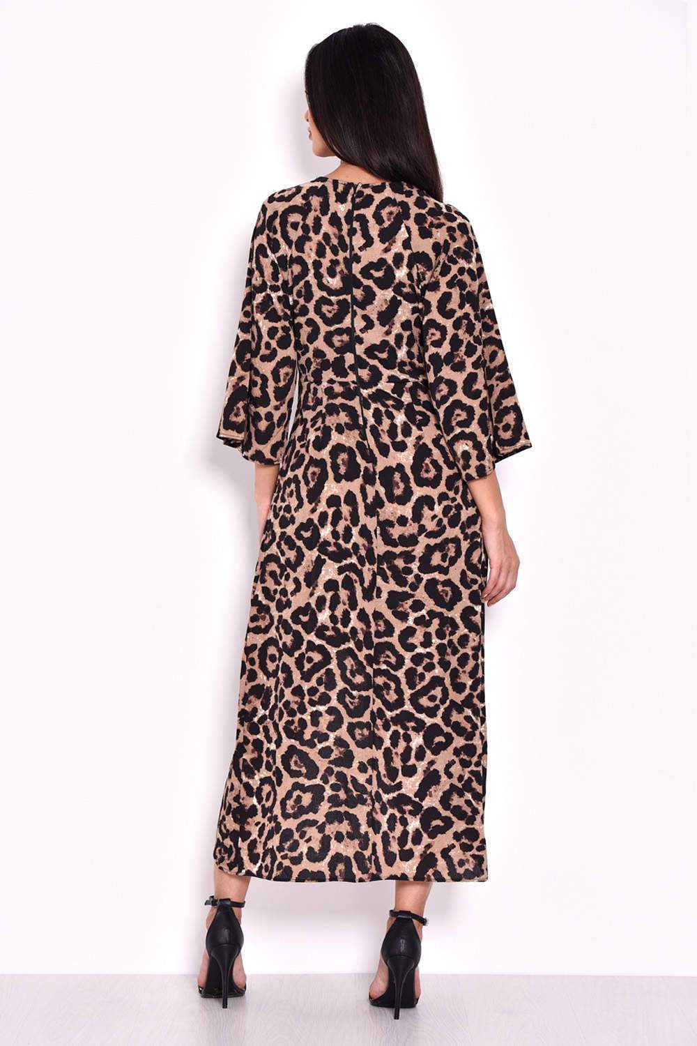 Animal Print Tie Detail Maxi Dress - Image 3