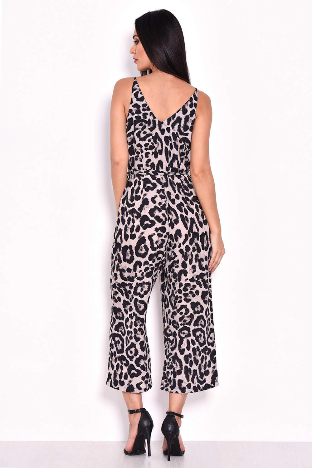 Animal Print V-Neck Jumpsuit - Image 3