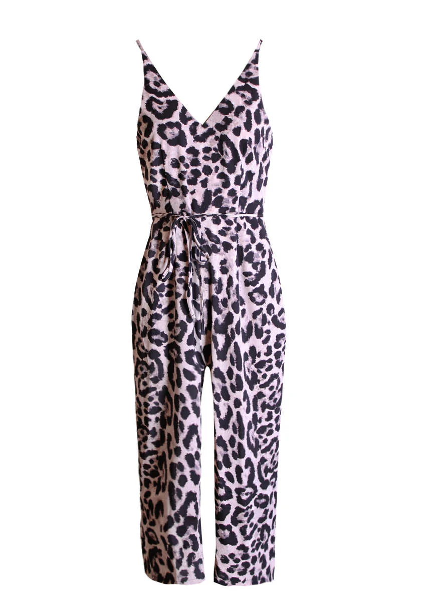 Animal Print V-Neck Jumpsuit - Image 4