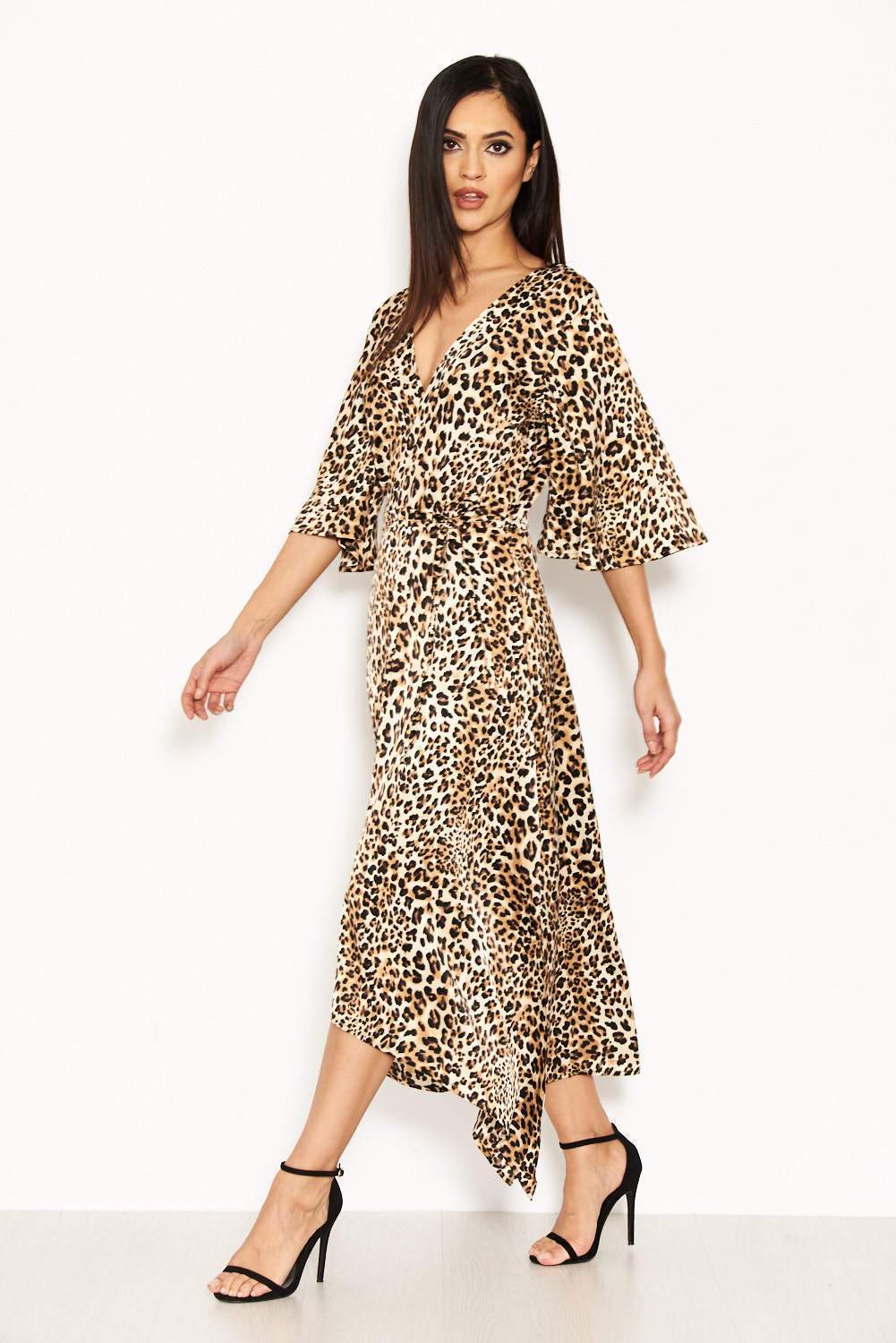 Animal Printed Maxi Dress With Tie Waist - Image 2