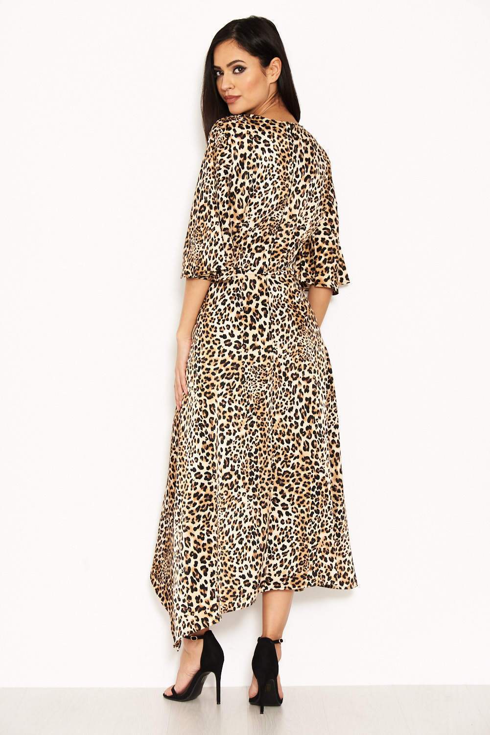 Animal Printed Maxi Dress With Tie Waist - Image 3