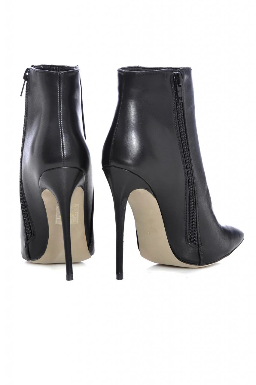 Ankle Plain Pointy Heeled Boot - Image 3