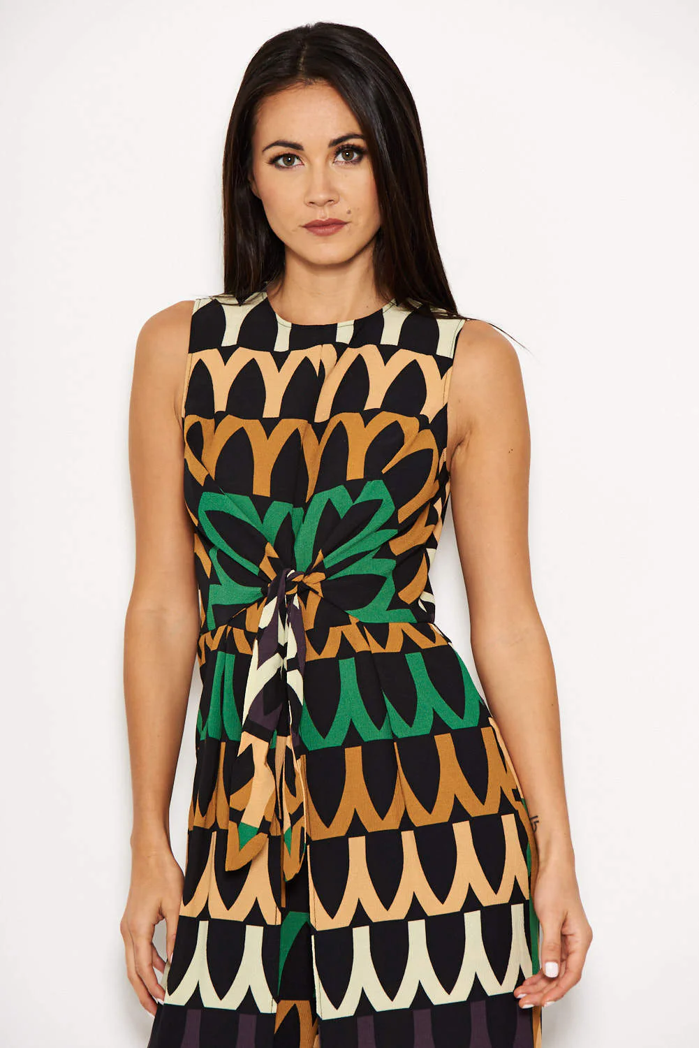 Aztec Print Tie Waist Jumpsuit - Image 6