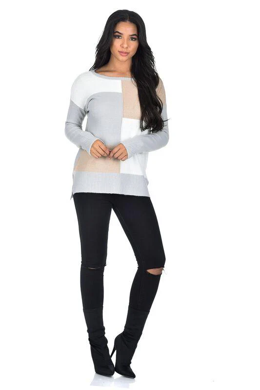 Beige Patchwork Jumper - Image 2