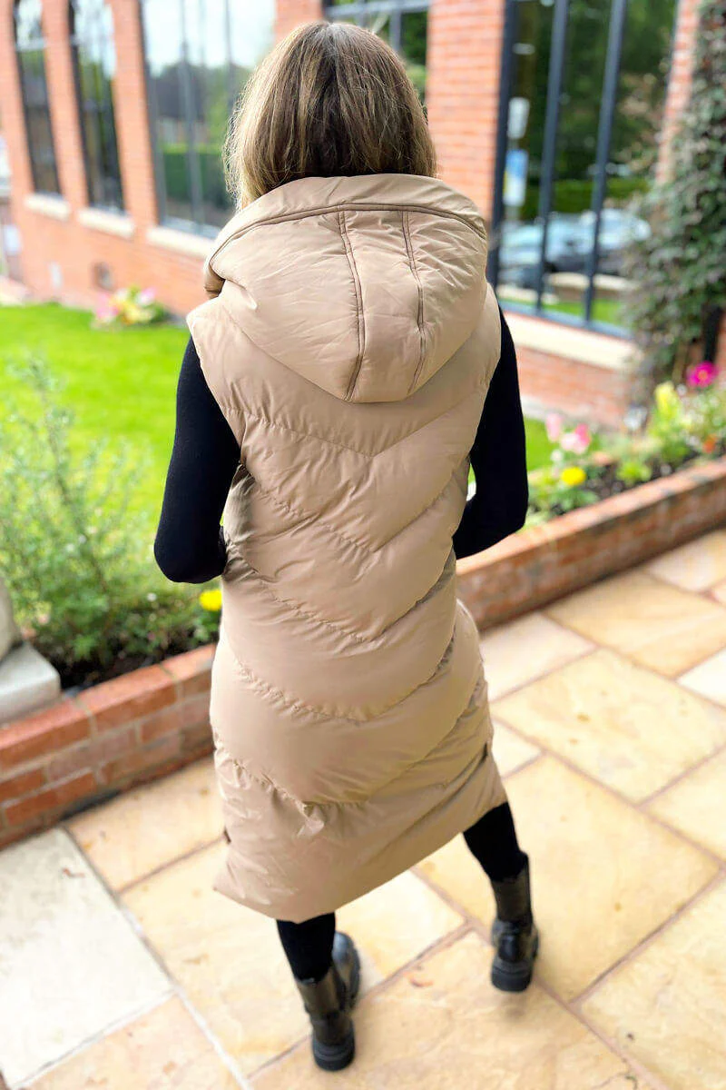 Biscuit Hooded Zip Up Gilet - Image 5