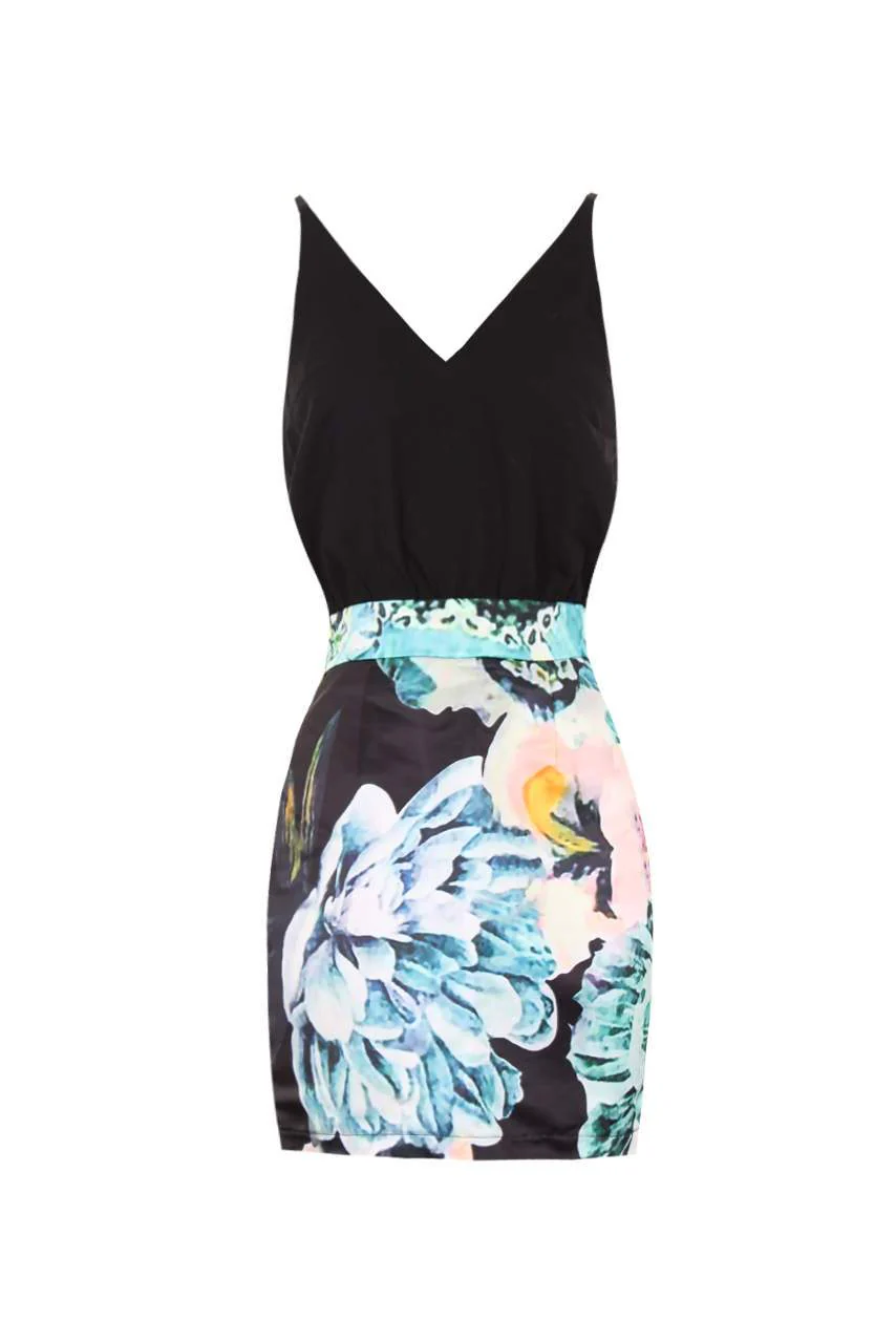 Black 2 in 1 Floral Dress - Image 5