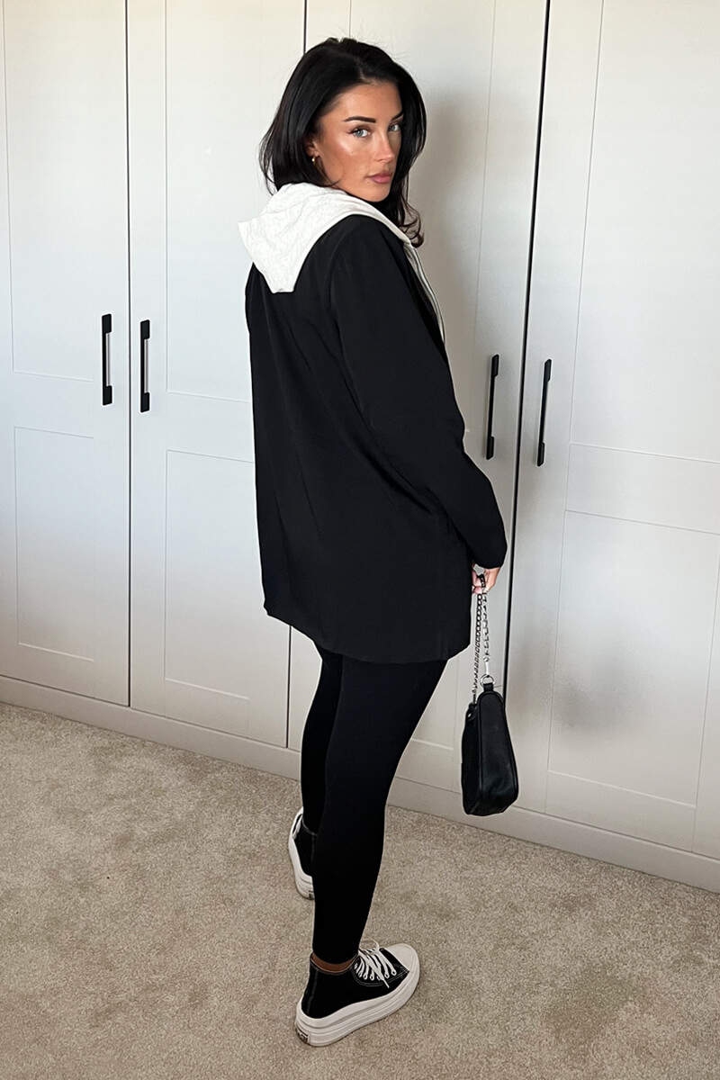 Black 2 In 1 Hooded Blazer - Image 2