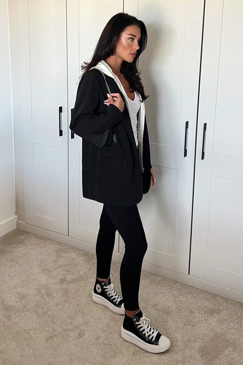Black 2 In 1 Hooded Blazer - Image 4