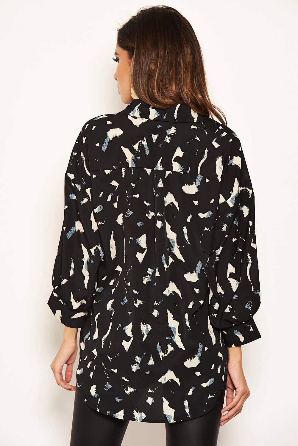 Black Abstract Print Shirt - Image 5