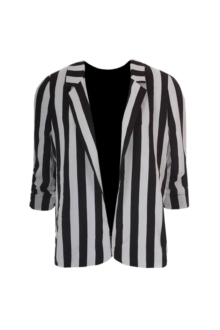 Black And White Striped Blazer Jacket - Image 4
