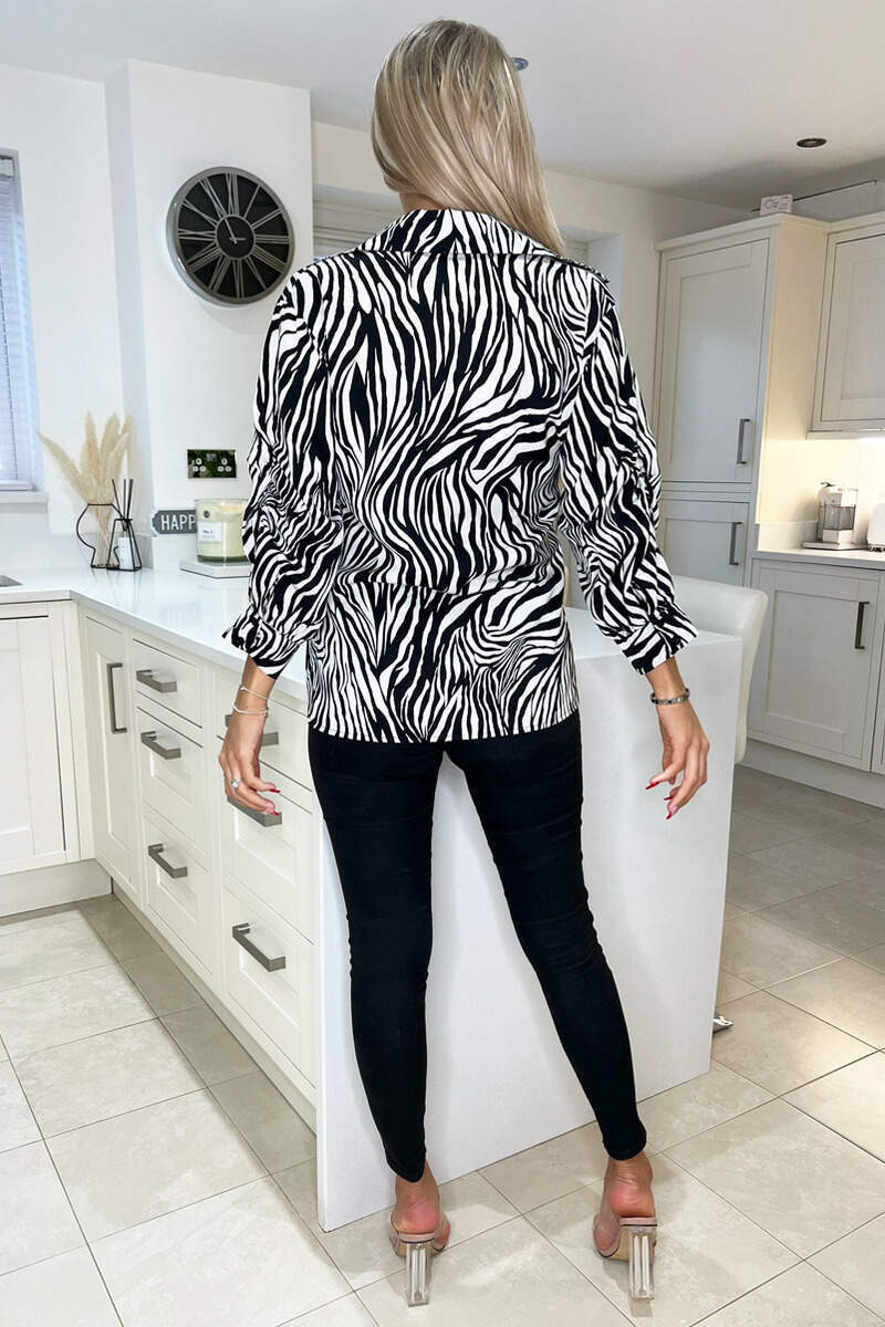 Black And White Zebra Print Shirt - Image 4