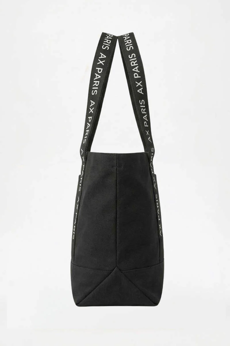 Black AX Paris Logo Canvas Tote Bag - Image 3