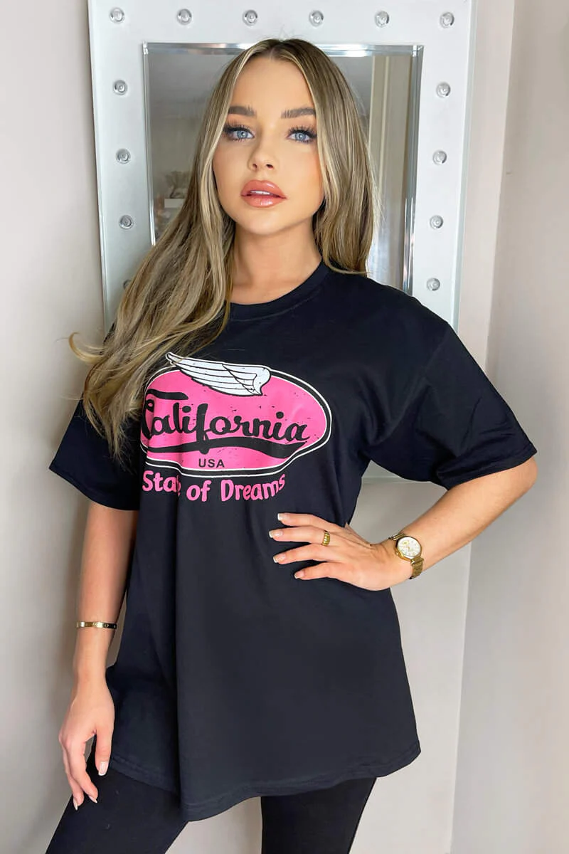 Black California Printed T-Shirt - Image 2