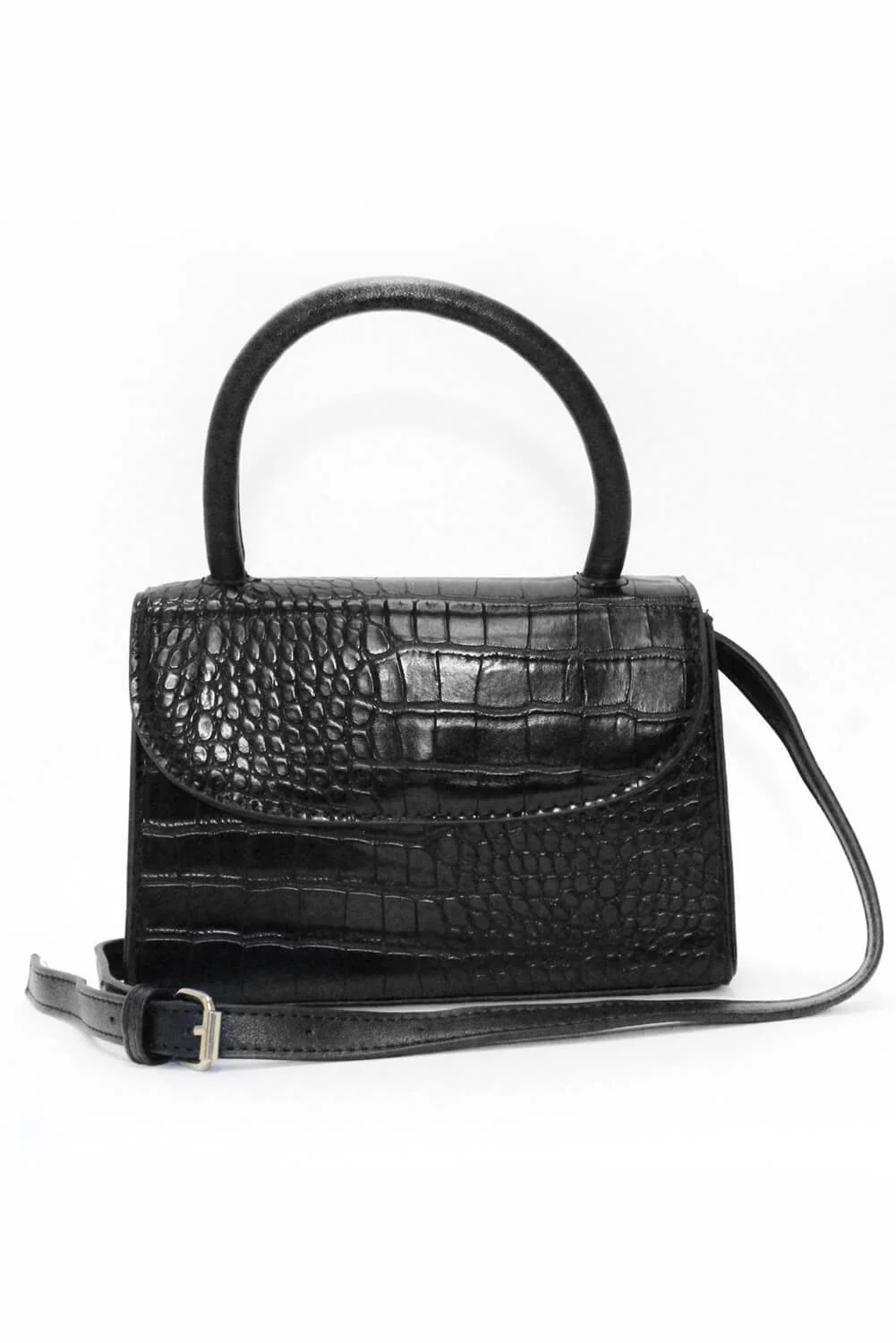 Black Croc Mini Bag - Image 3