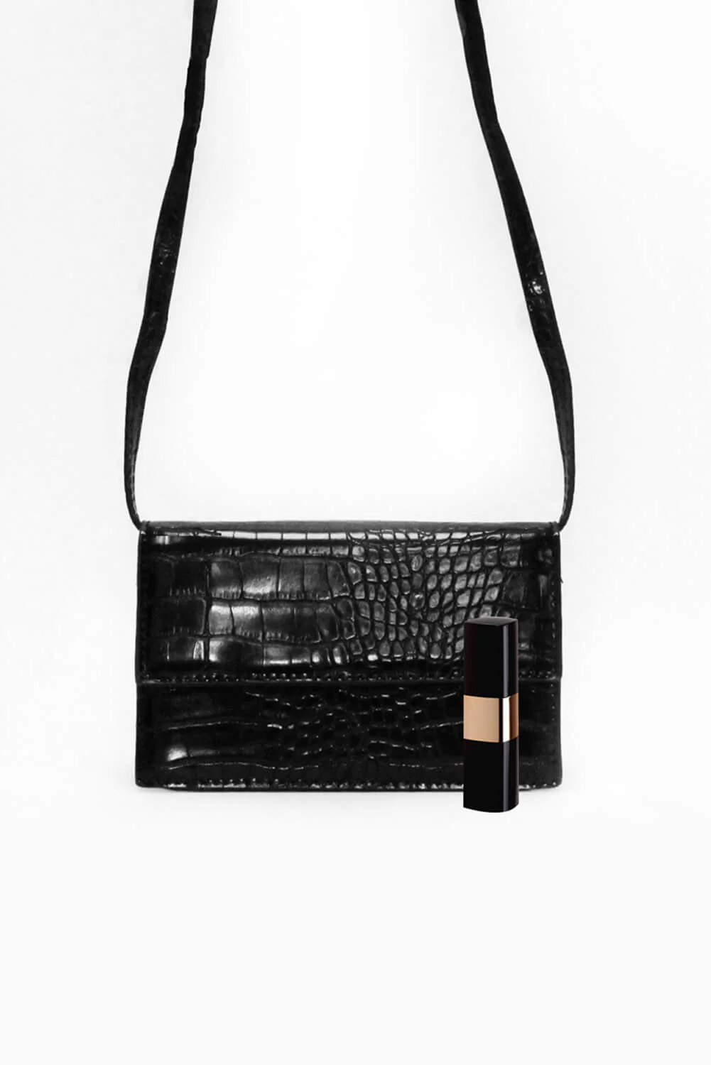 Black Croc Purse Bag - Image 3