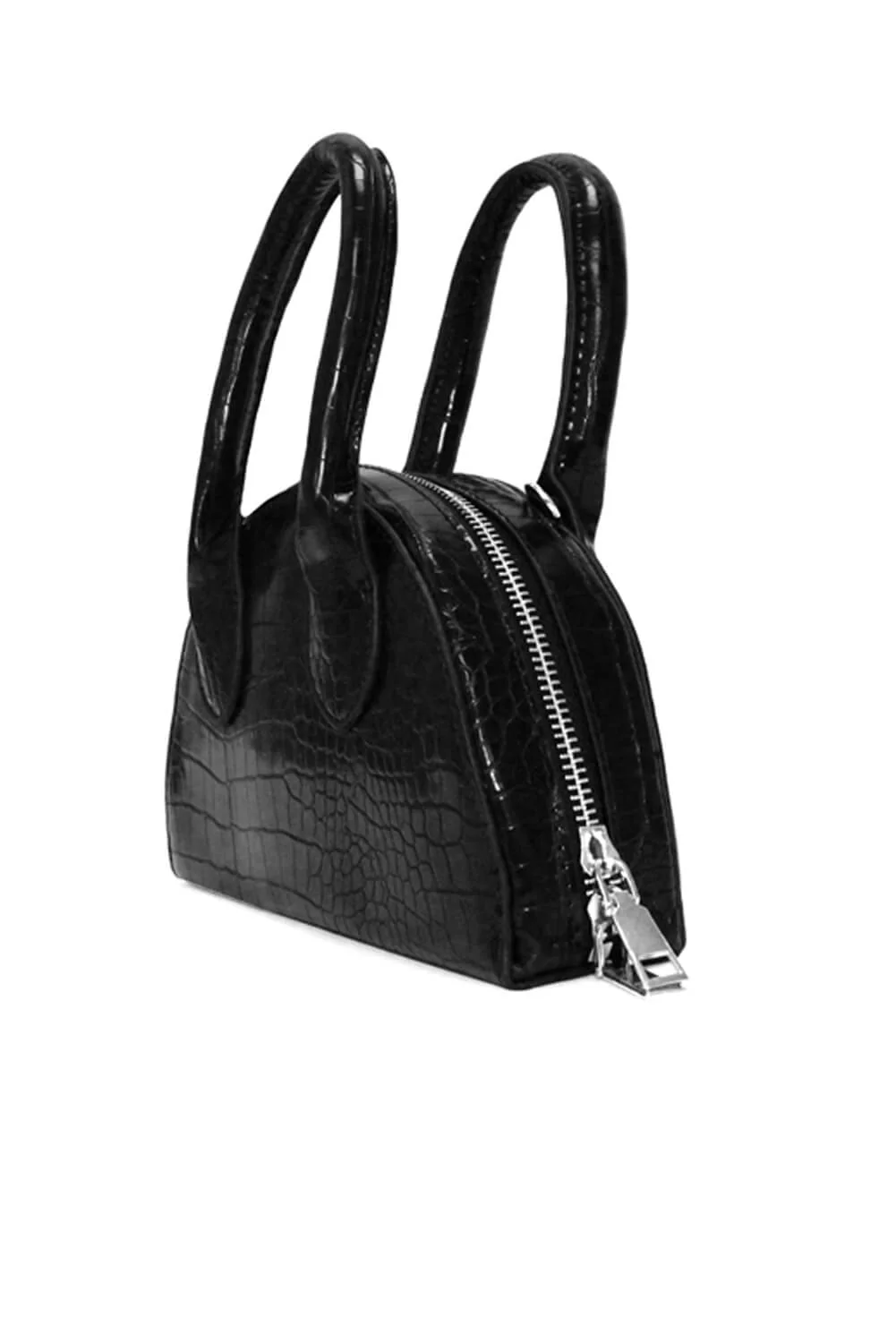 Black Croc Tiny Bag - Image 2