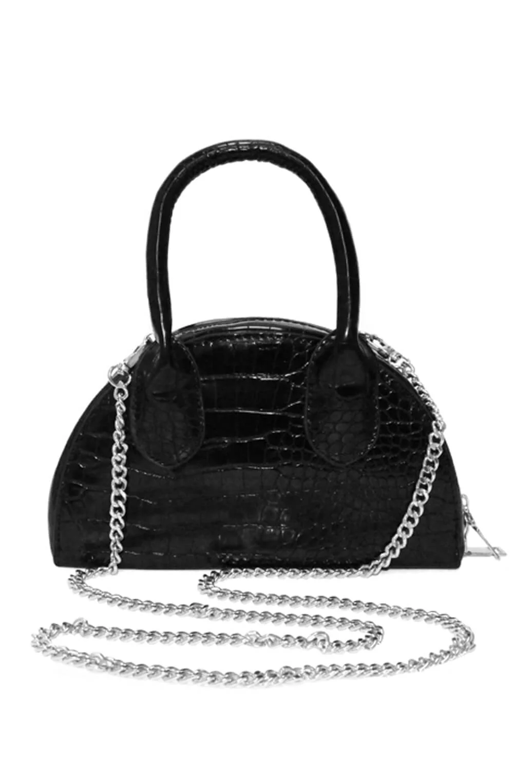 Black Croc Tiny Bag - Image 3