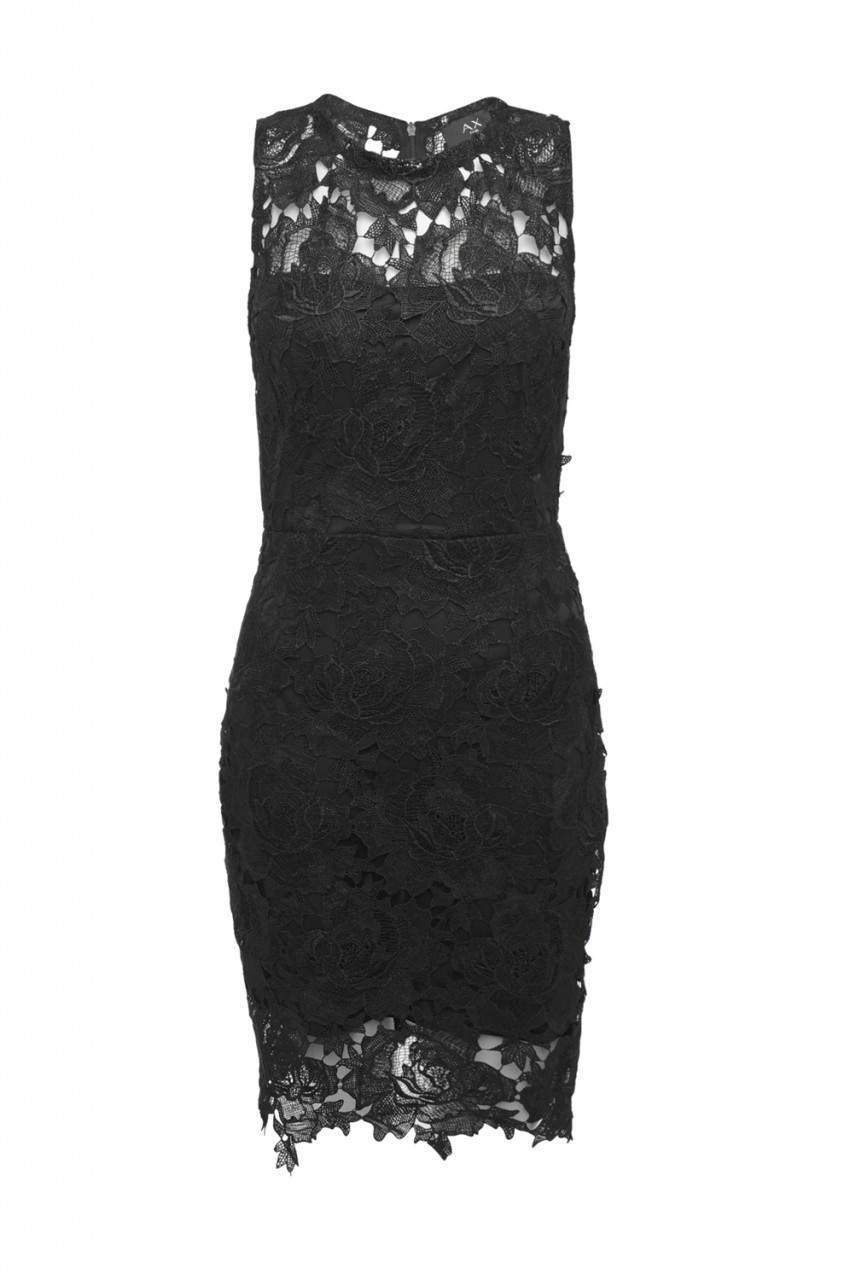 Black Crochet Lace Dress with Sleeveless Detail - Image 4