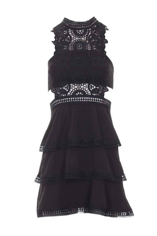 Black Crochet Skater Dress - Image 4