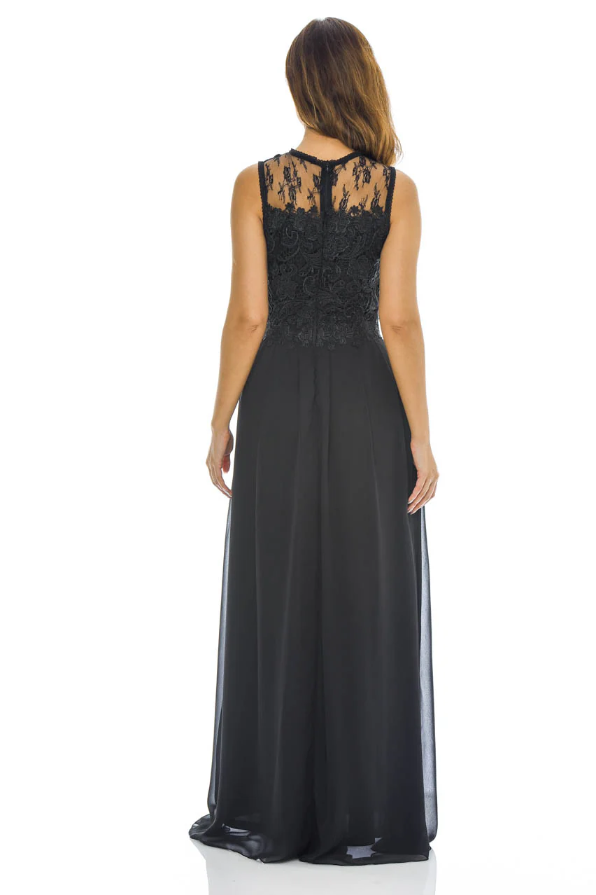 Black Crochet Top Maxi Dress - Image 3