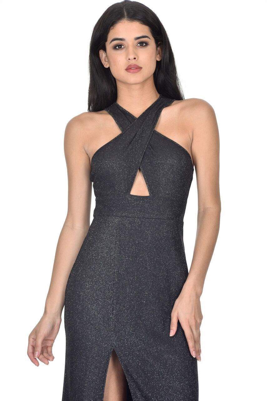Black Crossover Maxi Dress - Image 2