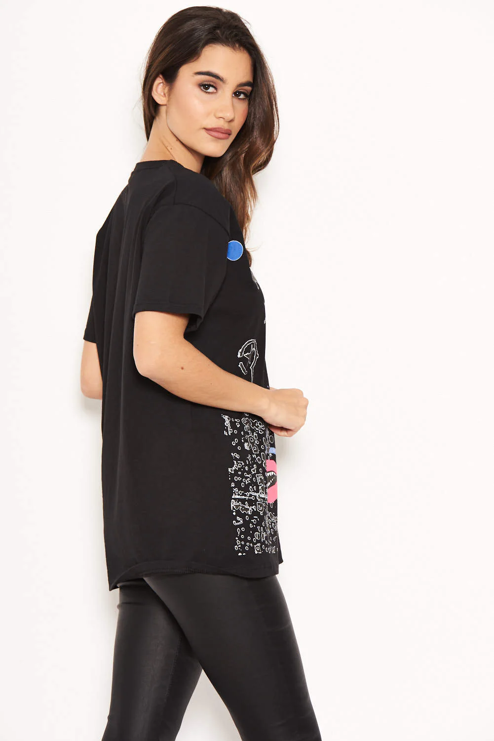 Black Danger Slogan T-Shirt - Image 3