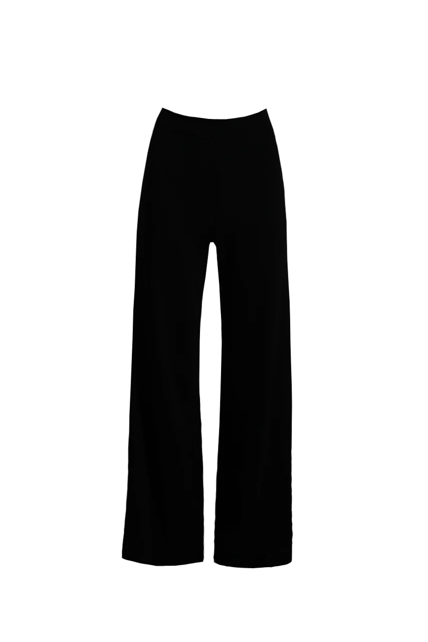 Black Flared High Waisted Trousers - Image 4