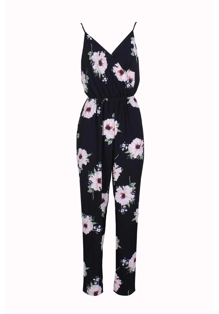 Black Floral Print Jumpsuit - Image 5