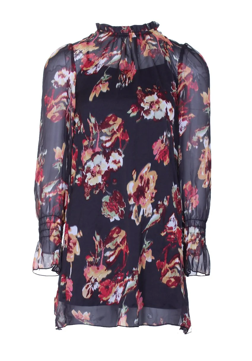 Black High Neck Frilled Dress - Image 4