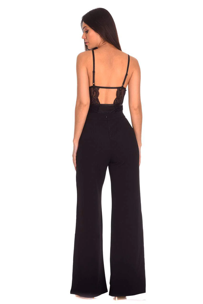Black Lace Harness Bodysuit - Image 4