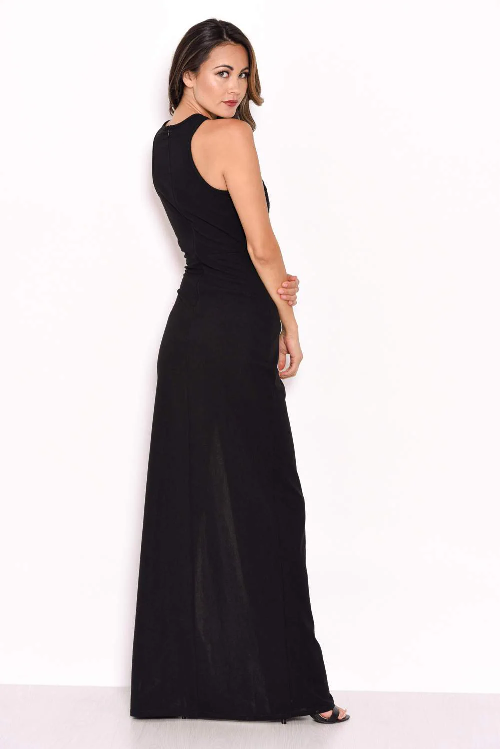 Black Lace Top Maxi Dress - Image 3