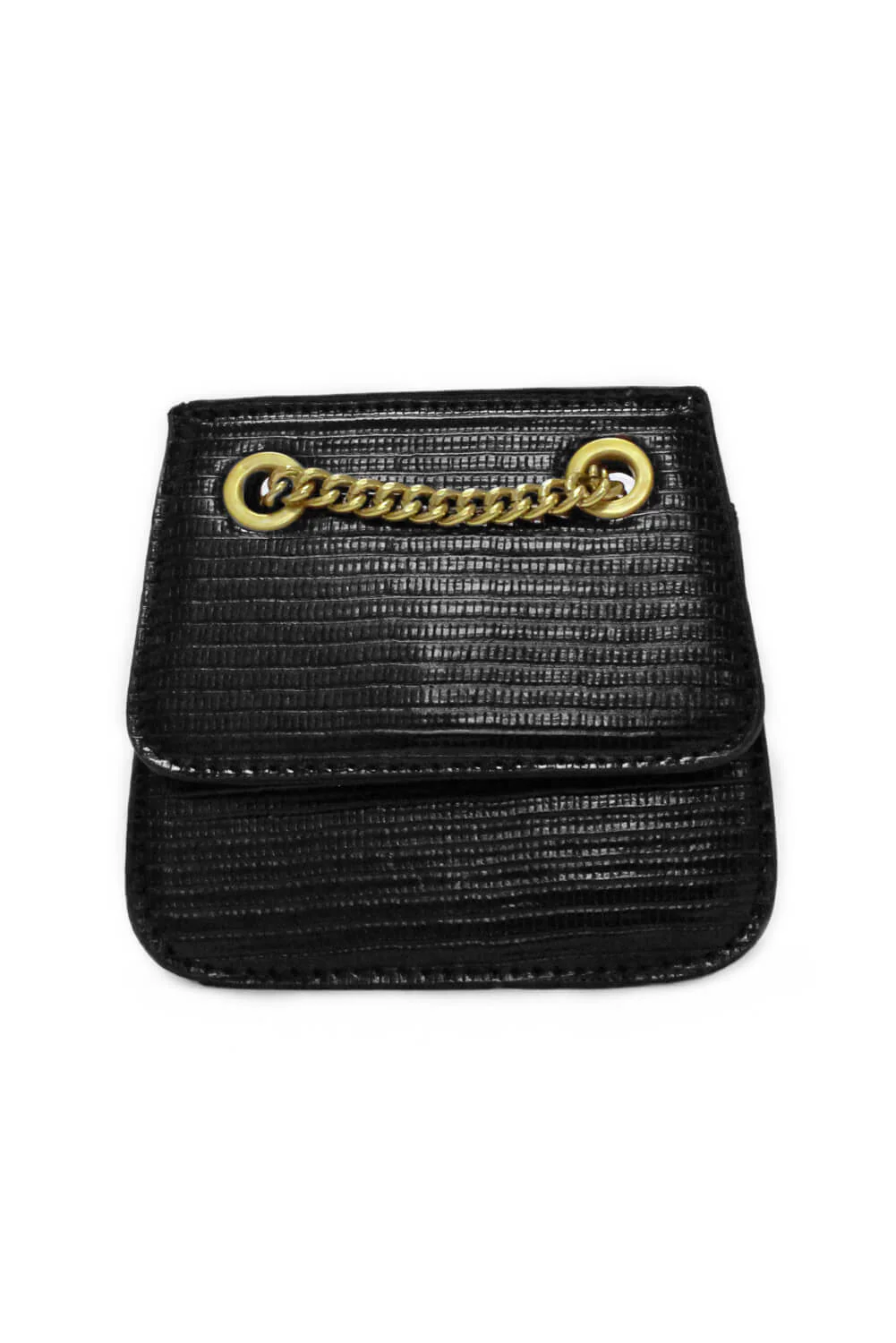 Black Mini Textured Chain Strap Bag - Image 2