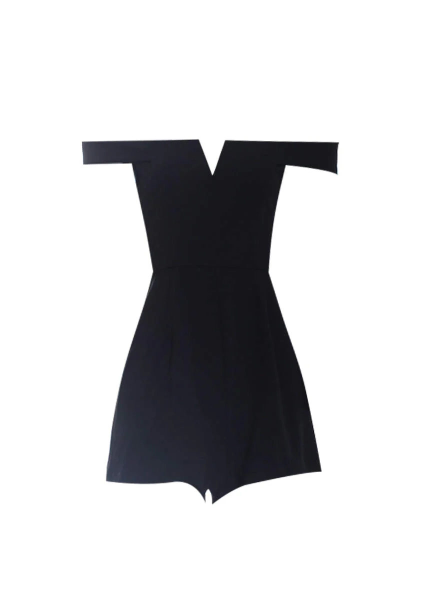 Black Notch Front Playsuit - Image 4
