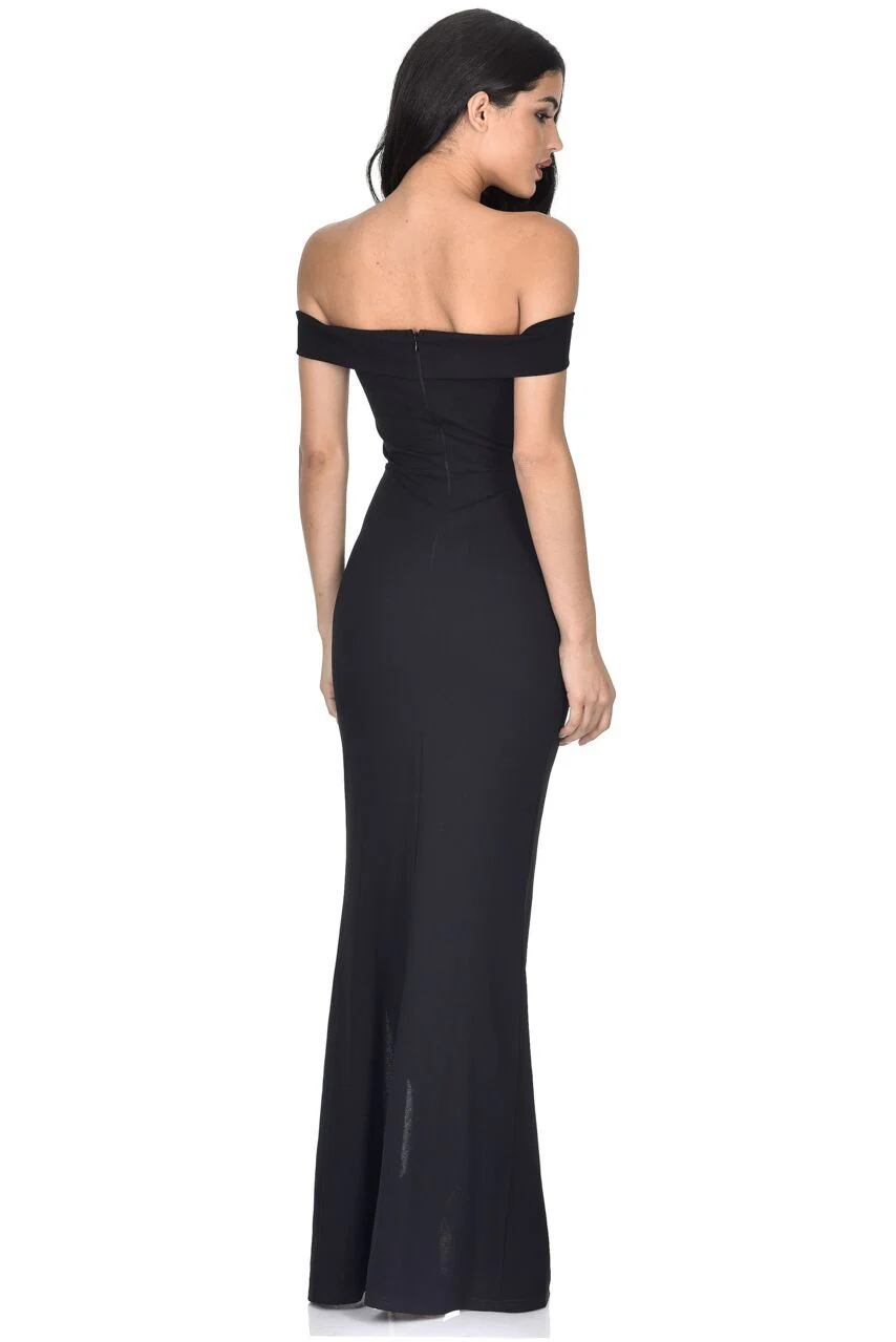 Black Off The Shoulder Maxi Dress - Image 3