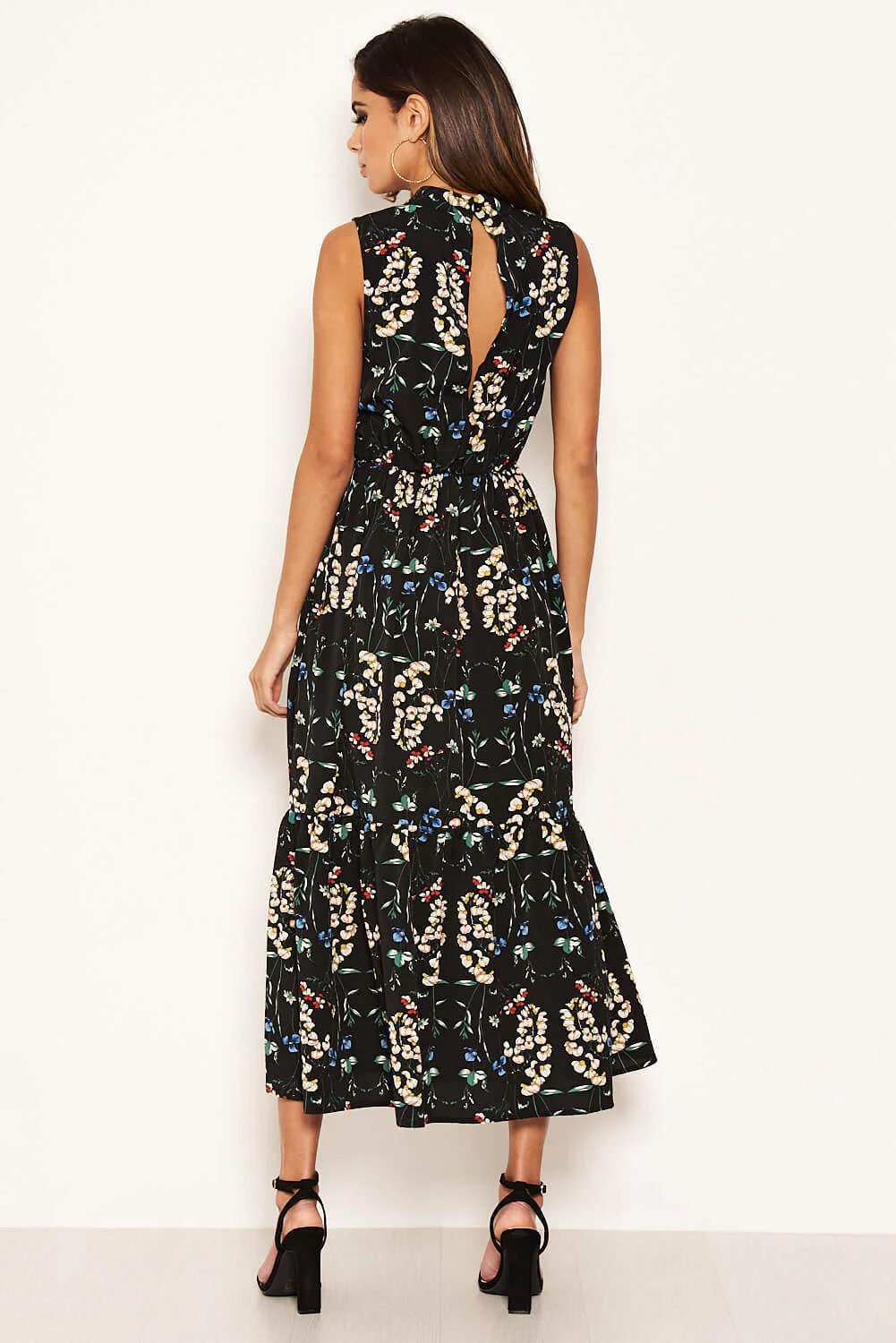 Black Paisley Frill Maxi Dress - Image 7
