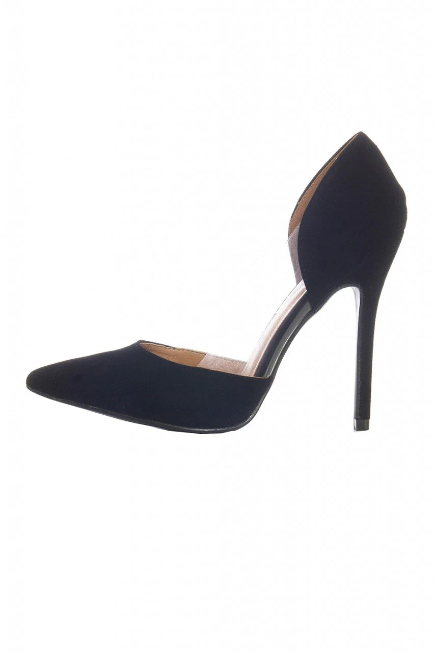 Black Perspex Insert Court Shoes - Image 2
