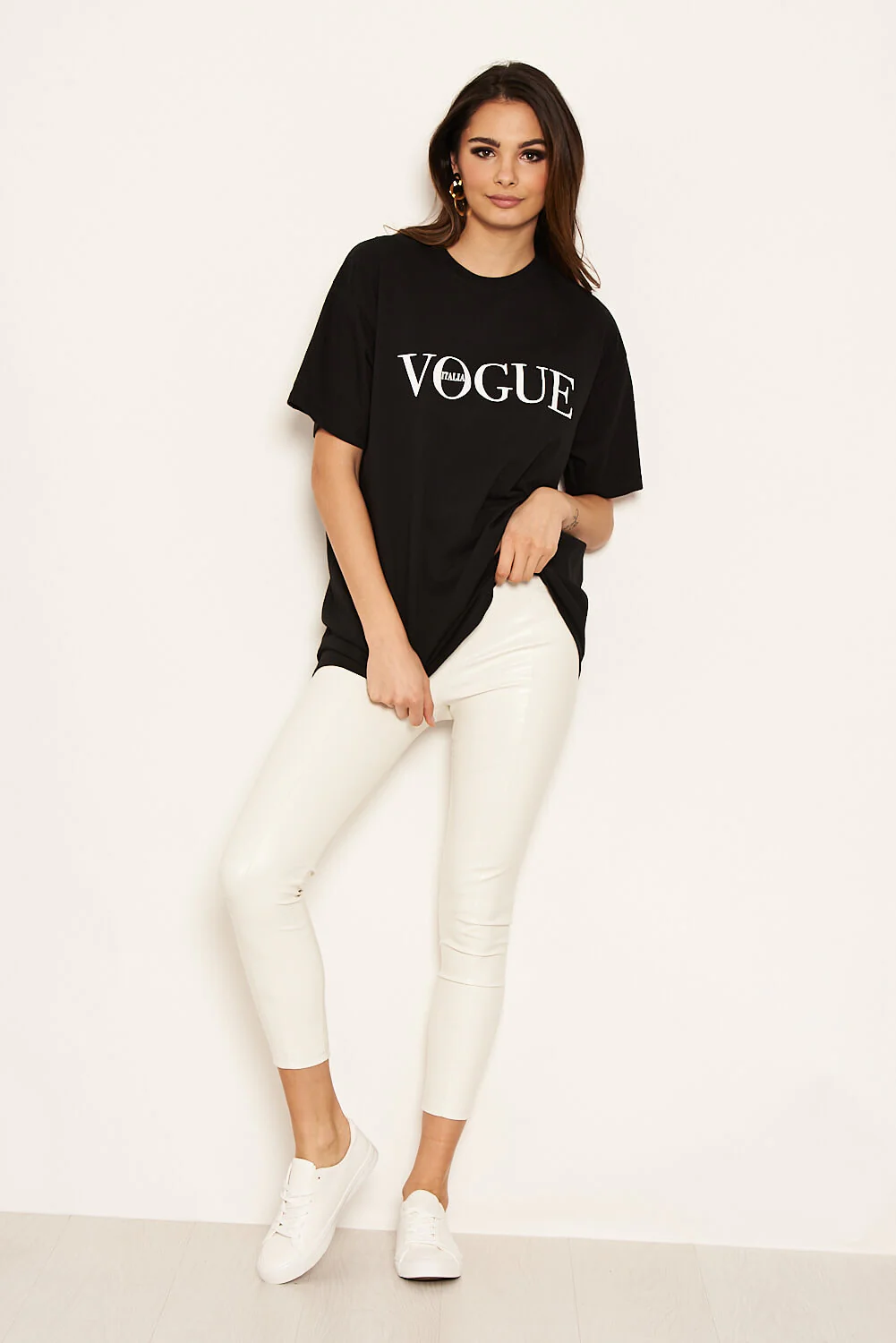 Black Printed Oversized Tee - Image 2