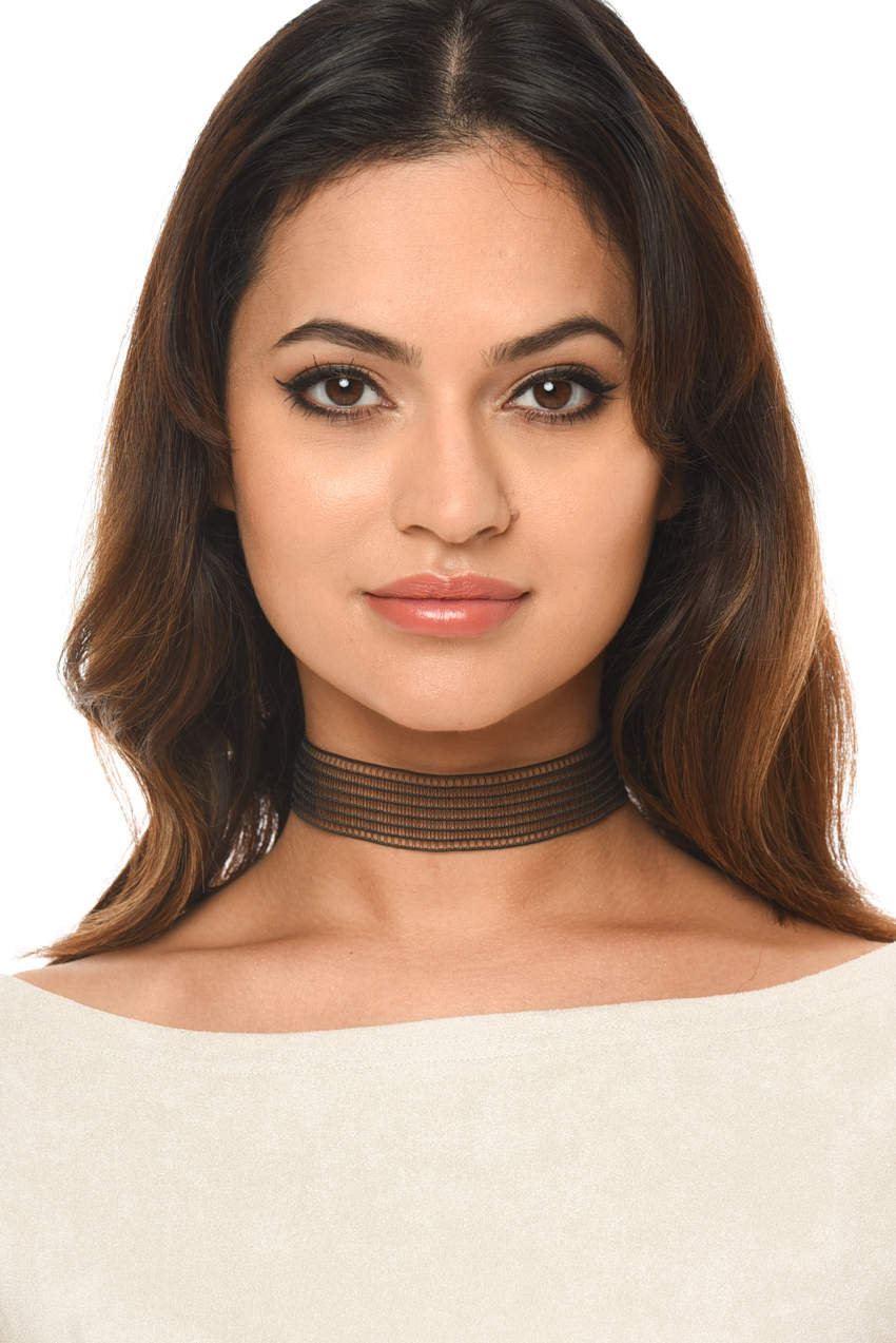 Black Ribbed Material Choker