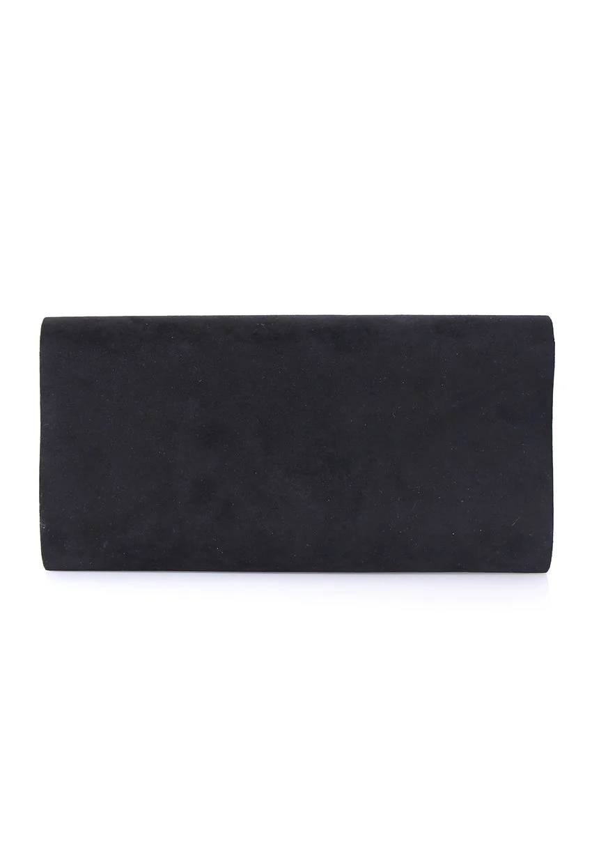 Black Rounded Clutch with Silver Detail - Image 3