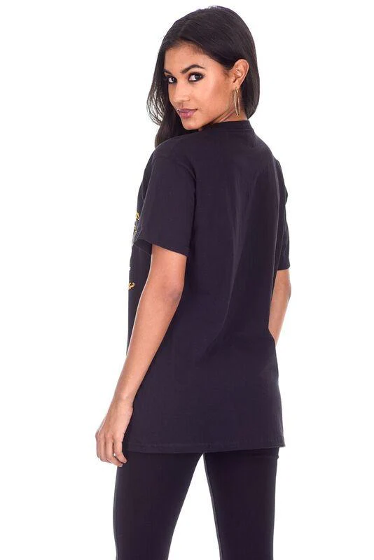 Black Royal Slogan T-Shirt - Image 3