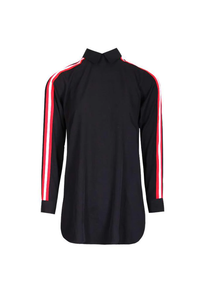 Black Shirt With Stripe Detail - Image 4