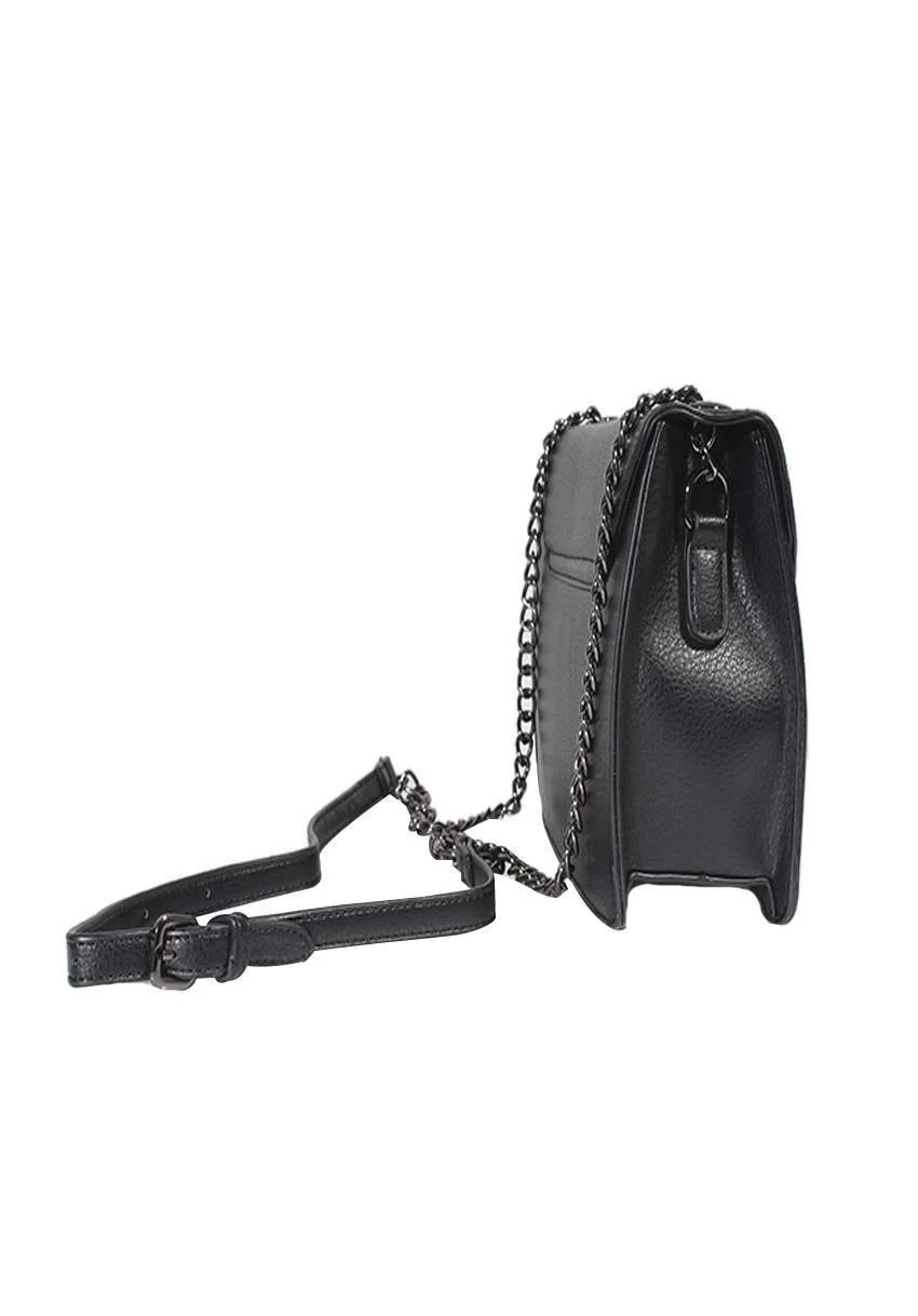 Black Silver Chain Satchel Handbag - Image 2