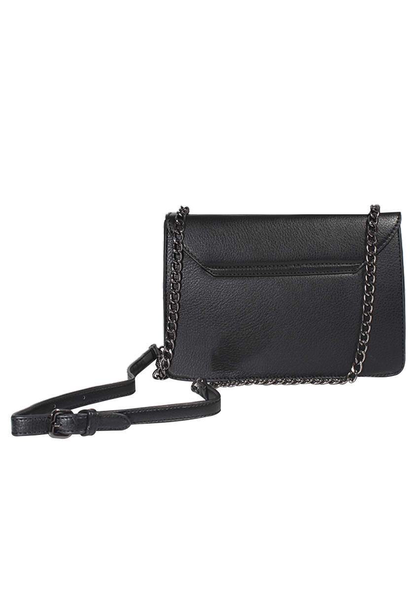 Black Silver Chain Satchel Handbag - Image 3
