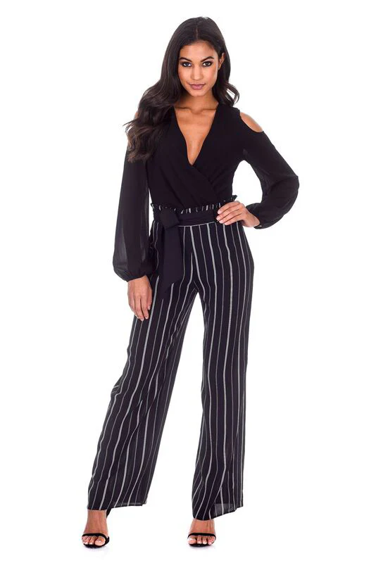 Black Sleeved Plunge Bodysuit - Image 2