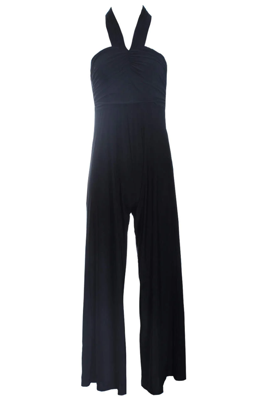 Black Slinky Halterneck Jumpsuit - Image 4